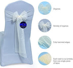 MDS Pack of 100 Organza Chair Sashes for Wedding & Event Décor – Ivory - Image 3