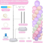 2 Sets Adjustable Balloon Column Stand Kit with Bases（Pastel Pink） - Image 2