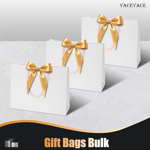 YACEYACE White Gift Bags with Ribbon, 20Pack of Gift Bags with Handles - Image 6