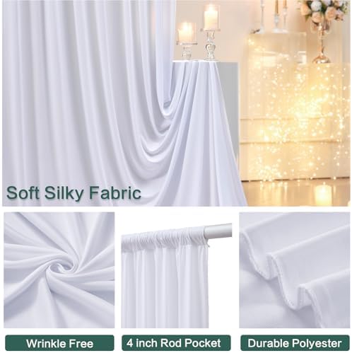 10ft×15ft White Backdrop Curtain for Wedding Parties - Image 3
