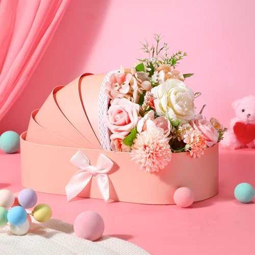 Sabary Baby Shower Box Flower Cradle Floral Basket Pink Crib Flower Arrangement Basket Paper Cardboard Box for Gender Reveal Baby Shower Favors Wedding Celebrations (Pack of 2) - Image 2