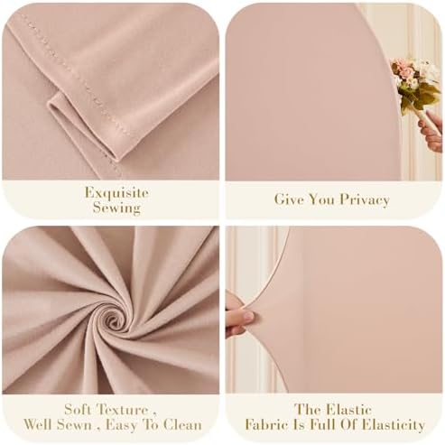 Nude Arch Covers Set of 2-7.2 and 6ft Nude Arch Backdrop Cover Spandex Wedding Balloon Arch Stand Covers for Baby Shower Birthday Party Bridal Shower Photo Arch Covers Stretchy Backdrop - Image 6