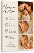 TWING Custom Baby Birth Details Photo Canvas Print Wall Decor, 16 x 24 in by TwingRepublic