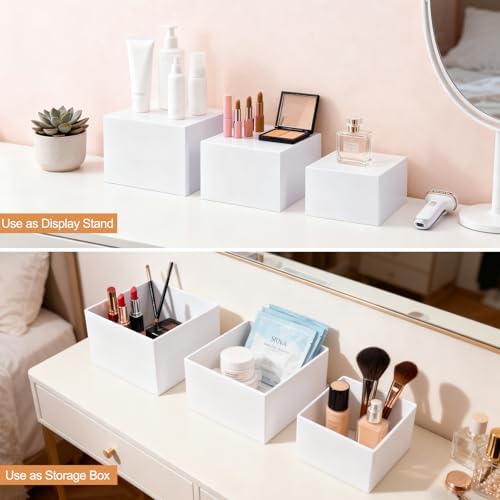 6 Pcs Acrylic Buffet Risers and Stand Food Risers with Mini Sign and Marker - Image 5