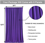 30ft x 10ft Wrinkle Free Purple Backdrop Curtains for Parties, 6 Panels 5ftx10ft Polyester Backdrop Drapes for Mermaid Birthday Photography Background Parties - Image 6