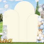 FOTSHARER Ivory Arch Cover Set of 3 Spandex Wedding Backdrop Arch Covers 6FT 5FT 4FT Chiara Arched Stand Cover Stretchy Backdrop for Birthday Party Bridal Baby Shower Graduation Balloon Decorations - Image 4
