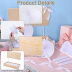 Aodaer Heart Shaped White Paper Wedding Fans with Wooden Storage Box 100 Folding Handheld Fans Satin Ribbon for Wedding Party Favors Bridal Shower DIY Crafts Event Decorations - Image 4