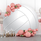 Renaiss 7x7ft White Volleyball Round Backdrop Cover Volleyball Club Circle Photography Background Outdoor Sports Themed Birthday Baby Shower Fans Event Athletes Party Decor Arch Photo Booth Props - Image 4