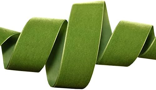 Morex Ribbon 012 Nylvalour Swiss Velvet Ribbon, Willow - Image 2