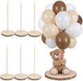 Amyhill 6 Set Balloon Stand Centerpiece for Table with Round Circles Slices Wooden Stand Holder Stick for Birthday Party Baby Shower Gender Reveal Graduation Rustic Wedding DIY Decor by Amyhill