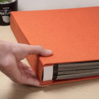 Large Photo Album Self Adhesive 4x6 5x7 3x5 8x10 Scrapbook Magnetic Album DIY Scrap Book Length 13 x Width 12.8 (Inches) 120 Black Sticky Pages Linen Cover DIY Photo Album(Orange) - Image 5