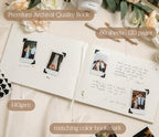 Linen Photo Guest Book (Cream) - 11.5" x 8.5" Large Hardcover Sign In Book - Image 3