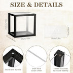 Menkxi Clear Wedding Card Box with Slot 10 x 10 x 8.5 Large Acrylic Card Box for Party Wooden Envelope Holder with Sign for Wedding Quinceanera Birthday Baby Shower Decorations(Black,Wood) - Image 2