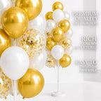 Hiins Gold Balloon Column Kit Set of 2 With Base for Prom Party Decor - Image 4