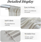 50ft x 12ft Wrinkle Free Beige Backdrop Curtains for Parties, Silky Photo Backdrop Drapes 12FT Long Back Drop Cloth for Wedding Birthday Photography Background Decor - Image 6