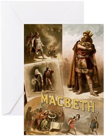 CafePress Vintage Macbeth Theatre Poster Greeting Cards Greeting Card (20-pack), Note Card with Blank Inside, Birthday Card Matte by CafePress