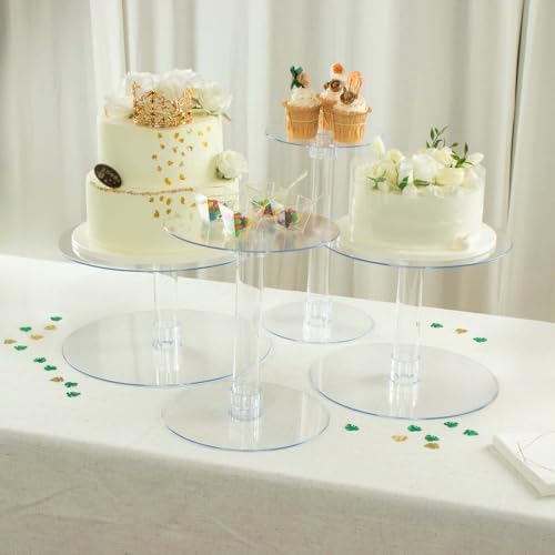 Efavormart Lovely 4 Tier XL Acrylic Crystal Glass Clear Cake Dessert Decorating Stand for Birthday Xmas Party Wedding - Image 6