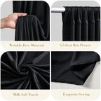 30x8ft Black Backdrop Curtains for Parties Wrinkle Free Fabric Backdrop Curtain Party Photo Backdrop Drapes for Birthday Wedding Baby Shower Graduation Photography Back Drop Background 6 Panels 5x8FT - Image 5