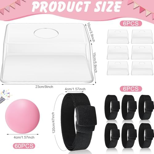 Vinsot 6 Sets Baby Shower Games Twerking Shaking Balls with Belts,Pink - Image 5