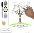 Baby Boy Loved to the Moon and Back Fingerprint Tree, 8.5x11 Inch - Image 4