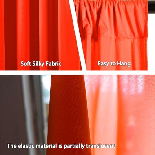 10 x 7 Feet Orange A Backdrop Curtain for Partie, Background Curtains for Photoshoot, Birthday, Wedding, Halloween, Thanksgiving, Christmas Day, New Year Party Decorations 5Ft x 7Ft, 2 Panels - Image 3