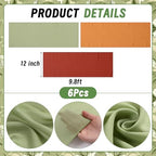 Boao 6 Pcs Fall Burnt Orange Party Decorations Chiffon Table Runners - Image 2