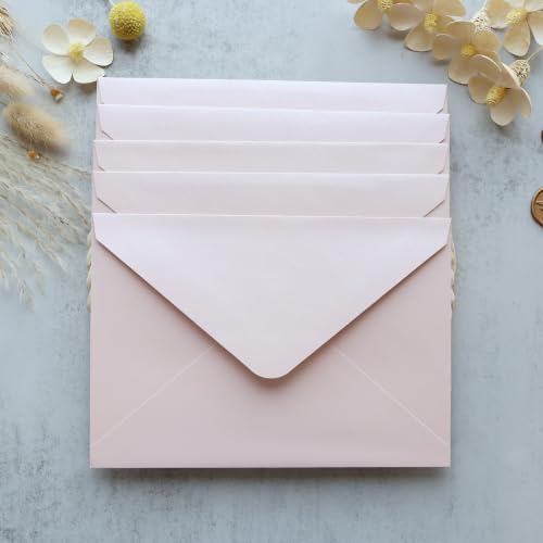 50PCS A7 Blush Pink Envelopes, 5.3×7.6" Wildflower Liner Envelopes - Image 6