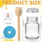 Willinglong 24 Set Glass Mini Honey Jars, Baby Shower Party Favors Bulk, 2 oz Small Honey Jars with Dippers, Lids, Stickers, Ribbons for Baby Shower Gender Reveal Party Gifts Supplies(Blue,Bear) - Image 2