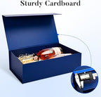 LIFELUM Blue Magnetic Gift Box for Groomsmen Presents, 14"x8.5"x4.5" - Image 5