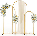 Metal Arch Backdrop Stand 3 Set (6FT+5FT+4FT), Gold Wedding Arch Frame by Unknown