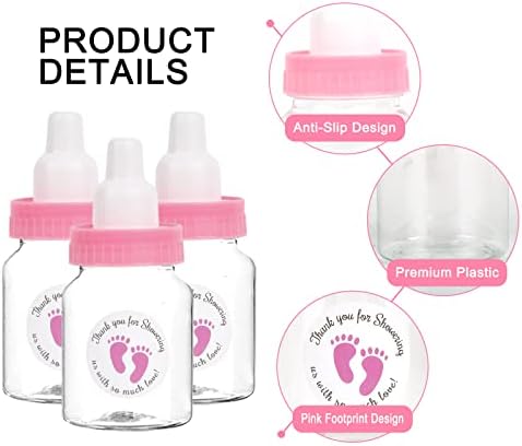 72 Mini Milk Bottles Favors - White Plastic Bottles for Baby Boy Shower Party Games & Decorations - Image 3