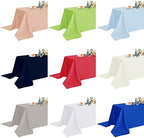 Fokitut 6 Pack Waterproof Rectangle Tablecloth, 90x156 Inch,Stain Resistant and Wrinkle Polyester Table Cloth, Fabric Table Cover for Kitchen Dining, Wedding, Party, Holiday Dinner-White - Image 7