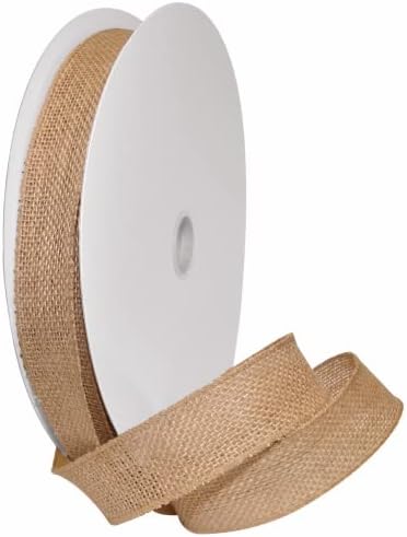 Morex Natural Burlap Wired Ribbon for Decorations, Holidays, Parties, Home and Outdoor Decor, 1.5" x 50 Yd, Natural by MorexRibbon