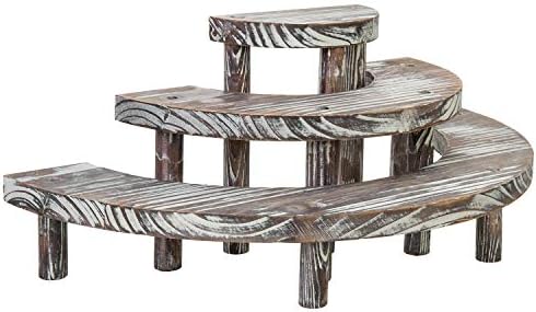 MyGift 3 Tier Torched Wood Cupcake Stand Dessert Display Riser Set of 3 by MyGiftHome