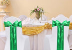 Pack of 50 Satin Emerald Green Chair Sashes Bows 7 X 108 Inch Universal Forest Green Chair Ribbons Ties for Wedding Ceremony Party Birthday Anniversary Engagement Christmas Outdoor Event Decor - Image 2