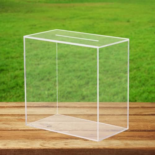 Hxezoc Clear Acrylic Wedding Card Box Large DIY Card Boxes with 4 "Card Text Stickers Gift Money Box Holder for Wedding Reception Anniversary Birthday Party Baby Shower Graduation Decorations by Hxezoc