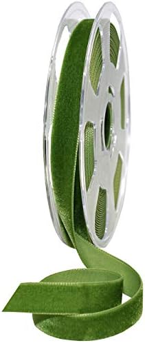 Morex Ribbon Swiss Velvet 1 inch by 11 Yards, Willow by MorexRibbon