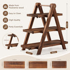 Wooden 3 Tier Foldable Serving Tray & Cupcake Stand - Image 6