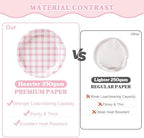 Vyntra 350-Pc Pink Gingham Paper Plates and Napkins Party Supplies - Image 5