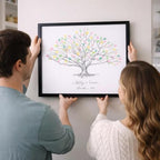 Guestbook Tree, Low Oak Thumbprint Alternative Guest Book Wedding, Family Reunions (Guestbook Sizes: 13" x 19" to 24" x 36") - Image 6