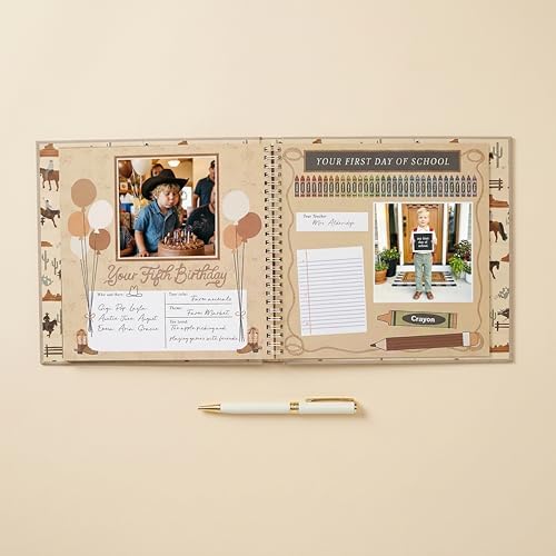 Lucy Darling My First Rodeo Baby Memory Book – First Year Journal, 5-Year Milestone Scrapbook & Photo Album – Keepsake for Baby Boy or Girl – Ideal Gift - Image 7