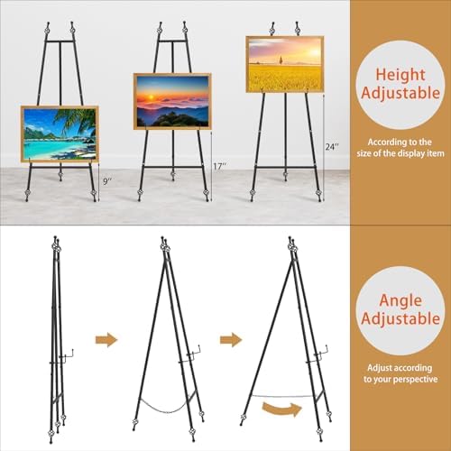 Heavy Duty Large Easel Stand for Mirror Display Wedding Sign(Black 47'') - Image 2