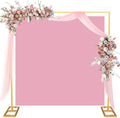Garvee 8.2FT Wedding Arch Backdrop Stand, Heavy Duty Adjustable Backdrop Stand Kit Square Wedding =Balloon Arch for Photo Booth Background Baby Shower Birthday Party Gold by Garvee