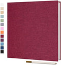 Vienrose Large Photo Album Self Adhesive for 4x6 8x10 10x12 Pictures Scrapbook Album DIY Scrap Book 40 Sticky Pages with A Metallic Pen 13"x12.6"40 Pages Red by Vienrose