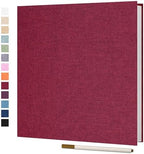 Vienrose Large Photo Album Self Adhesive for 4x6 8x10 10x12 Pictures Scrapbook Album DIY Scrap Book 40 Sticky Pages with A Metallic Pen 13"x12.6"40 Pages Red by Vienrose