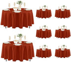 Fitable 8 Pack Rust Tablecloths 84 Inch Round for 36"-60" Tables by Fitable