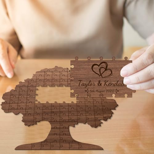Personalized Tree of Life Wedding Guest Book Alternative Custom Wedding Guest Book Love Tree Puzzle Rustic Wedding Decorations for Party Engagement Reception Anniversary - Image 7