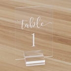 Acrylic Wedding Table Numbers 1-30 with Stand- 4x6 Inch Clear Sign Printed Calligraphy Font, Acrylic Table Numbers with Holder Base for Wedding Party Reception - Image 3
