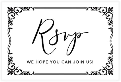 Andaz Press 56-Pack Personalized RSVP Postcards for Wedding Art Deco Frame Cardstock Response Reply Cards for Bridal Shower Baby Shower Birthday Event Custom Date and Return Address 4 x 6-Inch by AndazPress