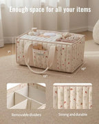 Blissful Diary Diaper Caddy Organizer, Storage Basket, Woodland Cream - Image 3